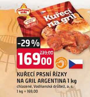 KUŘECÍ PRSNÍ ŘÍZKY NA GRIL ARGENTINA 1 kg chlazené