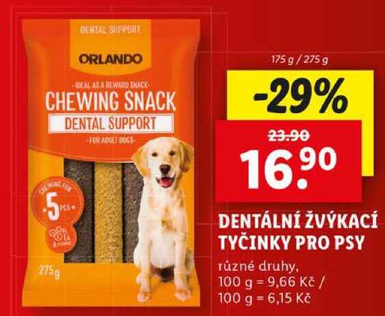 DENTÁLNÍ ŽVÝKACÍ TYČINKY PRO PSY, 175 g/275 g