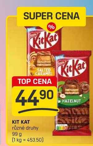KIT KAT různé druhy 99 g 