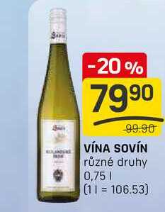 VÍNA SOVÍN různé druhy 0,75l