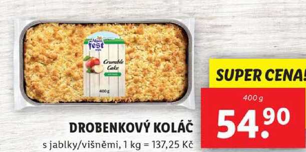DROBENKOVÝ KOLÁČ, 400 g
