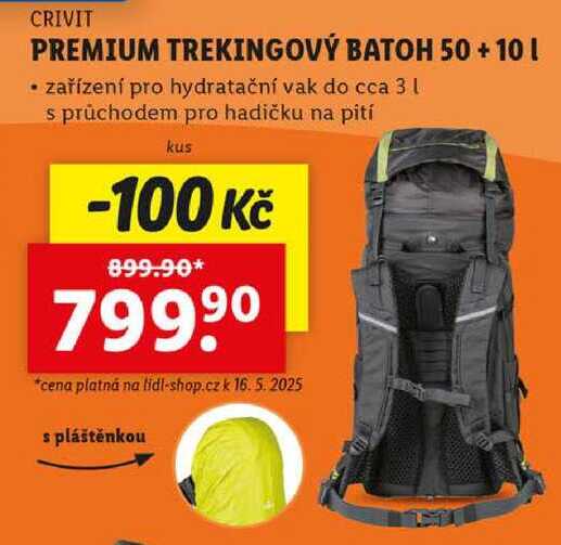 PREMIUM TREKINGOVÝ BATOH 50 + 10 l