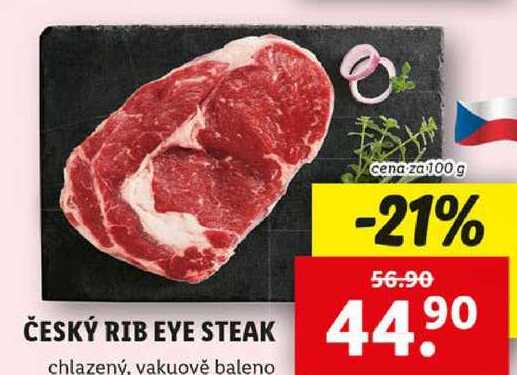 ČESKÝ RIB EYE STEAK, cena za 100 g