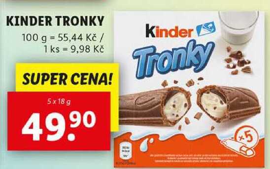 KINDER TRONKY, 5x 18 g