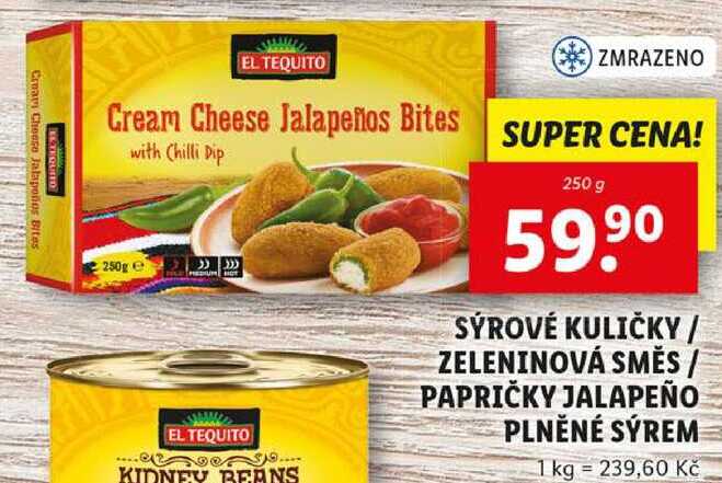 SÝROVÉ KULIČKY/ZELENINOVÁ SMĚS/PAPRIČKY JALAPEÑO PLNĚNÉ SÝREM, 250 g