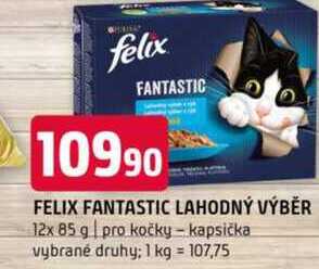felix fantastic lahodný výběr 12x 85 g pro kočky kapsička vybrané druhy