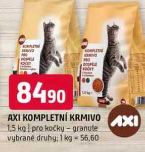 Axi kompletní krmivo 1.5 kg pro kočky granule vybrané druhy