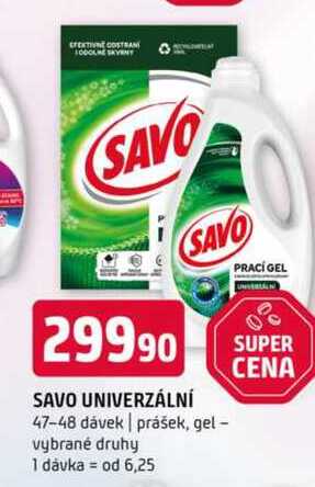 Savo 47-48 dávek prášek, gel vybrané druhy 