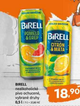 Birell nealkoholické pivo ochucené, vybrané druhy 0,5l