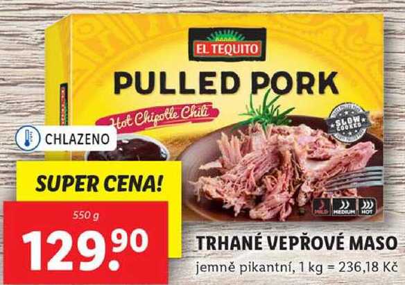 TRHANÉ VEPŘOVÉ MASO, 550 g