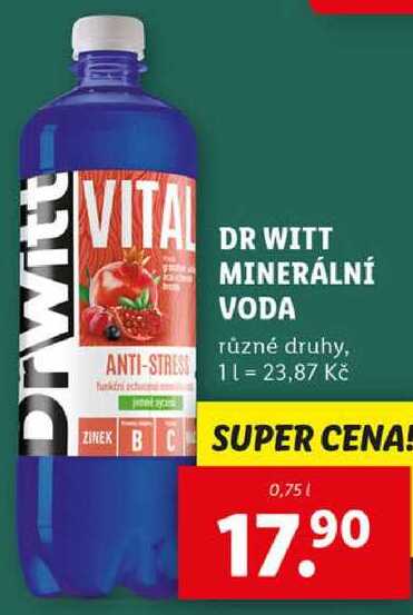 DR WITT MINERÁLNÍ VODA, 0,75 l
