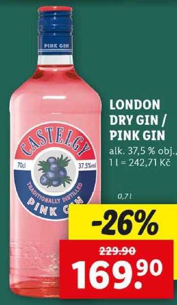 LONDON DRY GIN/PINK GIN, 0,7 l