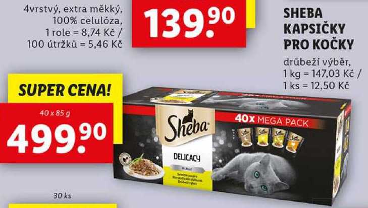 SHEBA KAPSIČKY PRO KOČKY, 40x 85 g