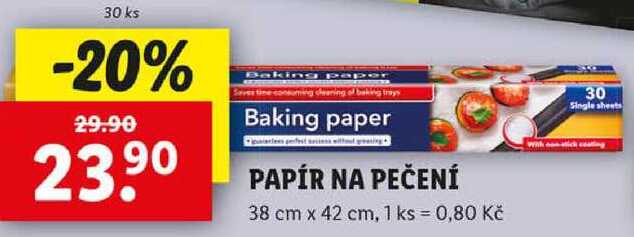 PAPÍR NA PEČENÍ, 30 ks
