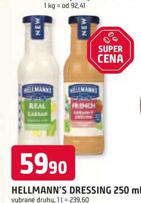 Hellmann's dressing 250 ml, vybrané druhy