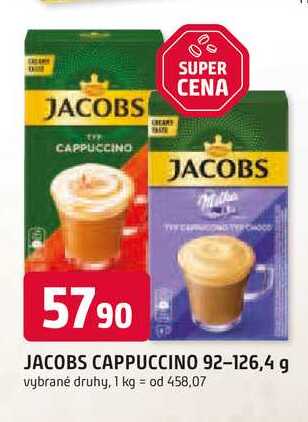JACOBS CAPPUCCINO 92-126,4 g vybrané druhy