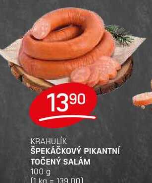 ŠPEKÁČKOVÝ PIKANTNÍ TOČENÝ SALÁM 100 g