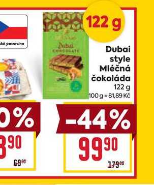 Dubai style Mléčná čokoláda 122 g 