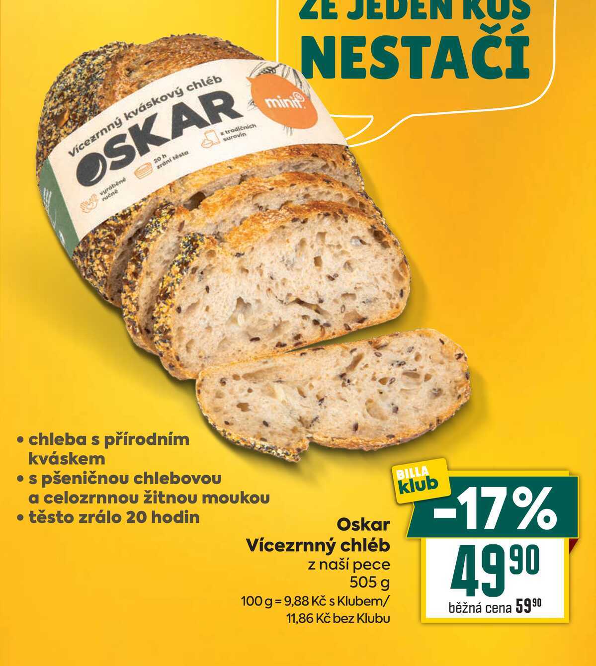 Oskar Vícezrnný chléb z naší pece 505 g