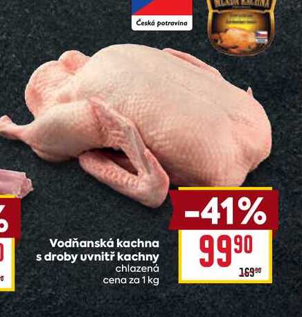 Vodňanská kachna droby uvnitř kachny chlazená cena za 1 kg 