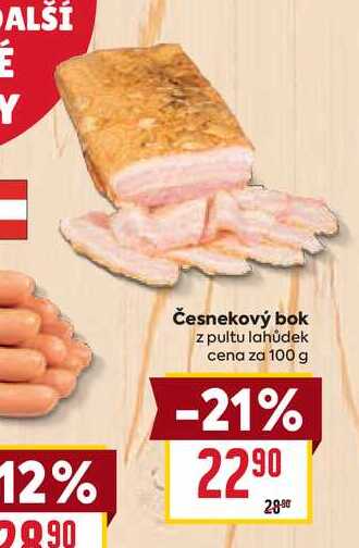 Česnekový bok z pultu lahůdek cena za 100 g 