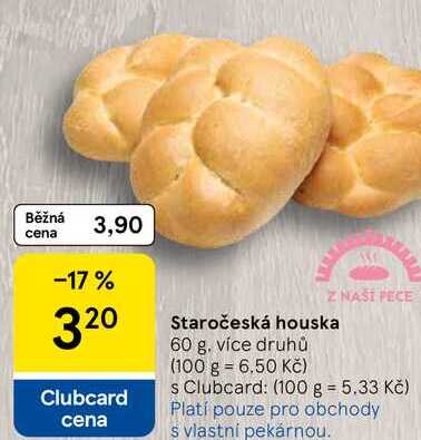 Staročeská houska, 60 g, více druhů  