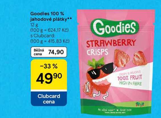 Goodies 100% jahodové plátky, 12 g 
