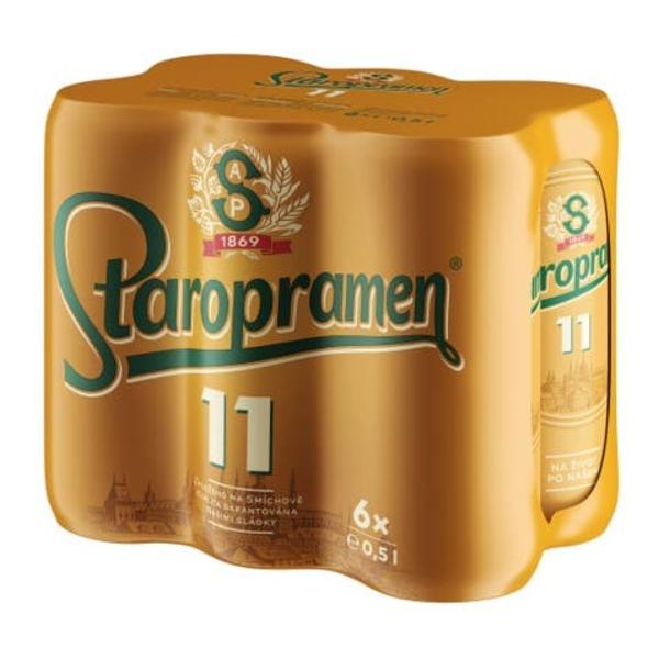 Staropramen 11, světlý ležák, plech multipack 6x0,5l