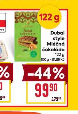 Dubai Style Mléčná čokoláda 122g