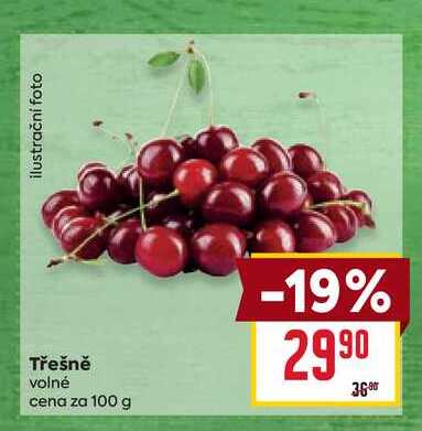 Třešně volné cena za 100 g