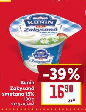Kunín Zakysaná smetana 15% 190 g 