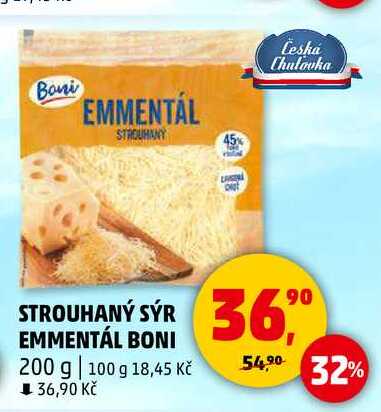 STROUHANÝ SÝR EMMENTÁL BONI, 200 g 