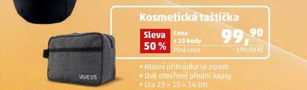 Kosmetická taštička, Cca 23 x 10 x 14 cm 