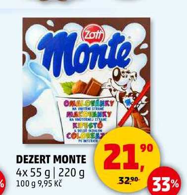 DEZERT MONTE, 4x 55 g, 220 g  