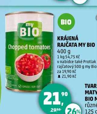 KRÁJENÁ RAJČATA MY BIO, 400 g 