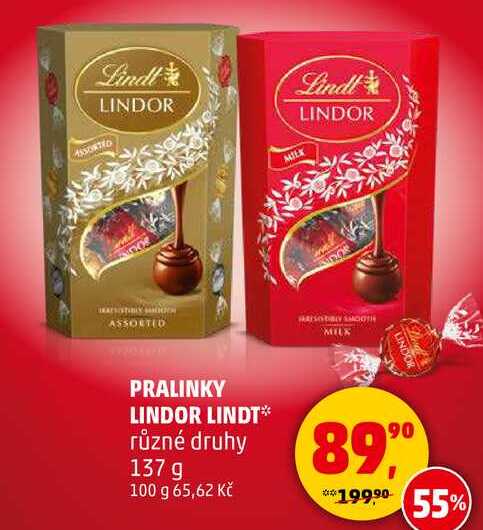 LINDOR LINDT různé druhy, 137 g  