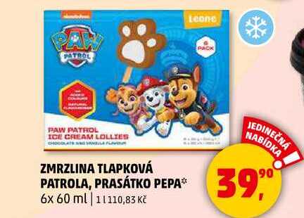 ZMRZLINA TLAPKOVÁ PATROLA, PRASÁTKO PEPA, 6x 60 ml 