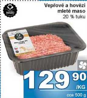 Vepřové a hovězí mleté maso 20 % tuku cena za 1 kg