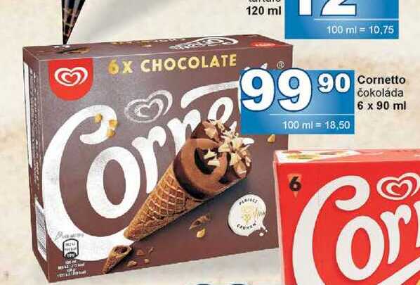 Cornetto čokoláda 6 x 90 ml 