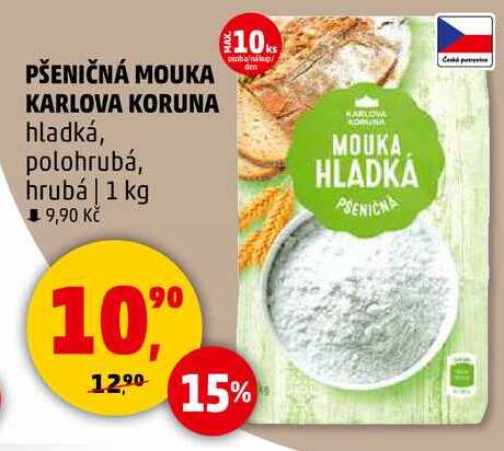 PŠENIČNÁ MOUKA KARLOVA KORUNA hladká, 1 kg