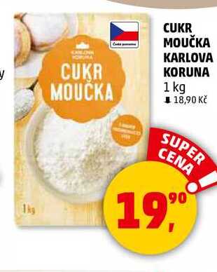 CUKR MOUČKA KARLOVA KORUNA, 1 kg  