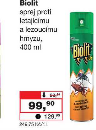 Biolit sprej proti letajícímu a lezoucímu hmyzu, 400 ml 