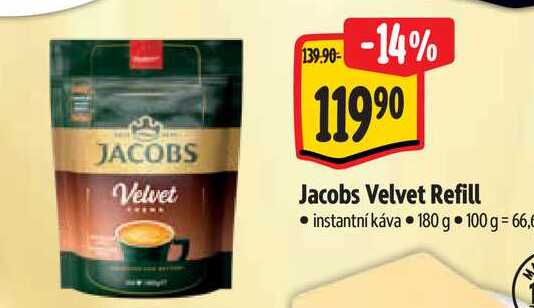  Jacobs Velvet Refill instantní káva 180 g  