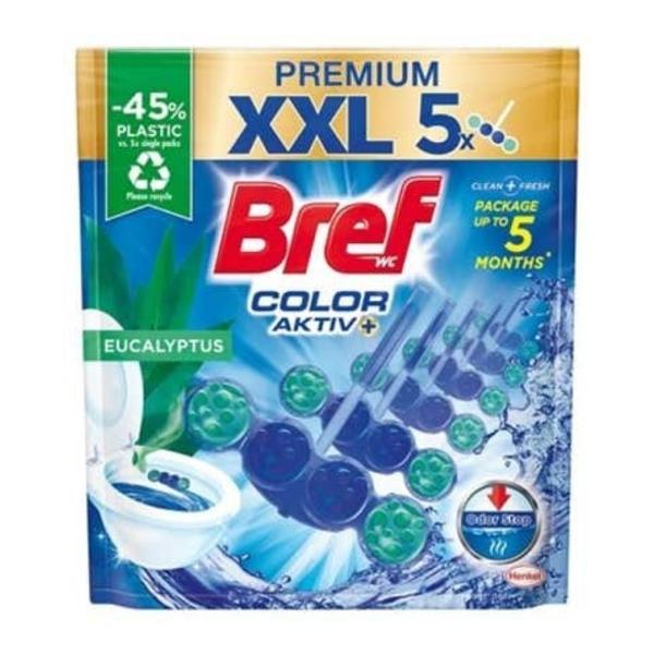 Bref Color Aktiv Eucalyptus tuhý WC blok, 5x 50 g
