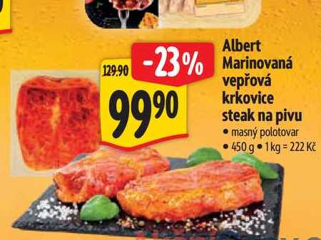   Albert Marinovaná vepřová krkovice steak na pivu  450 g