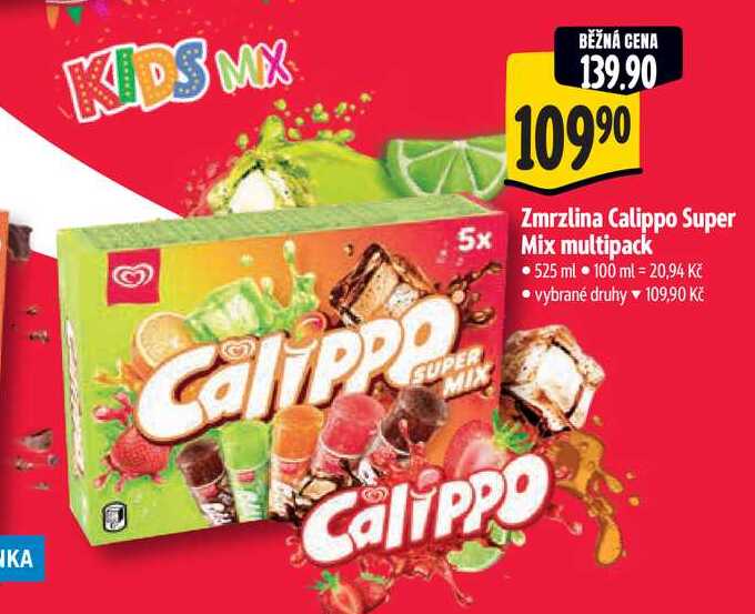   Zmrzlina Calippo Super 5x Mix multipack 525 ml