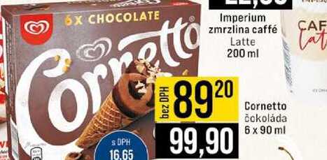 Cornetto čokoláda 6 x 90 ml