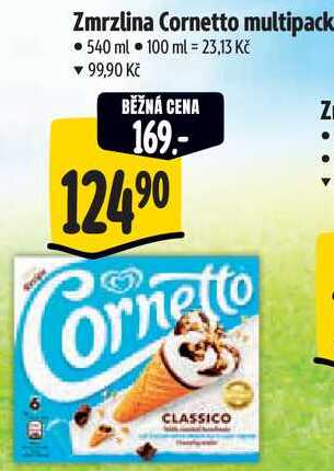 Zmrzlina Cornetto multipack, 540 ml