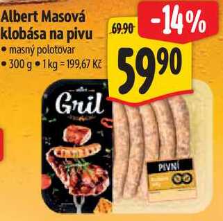 Albert Masová klobása na pivu, 300 g