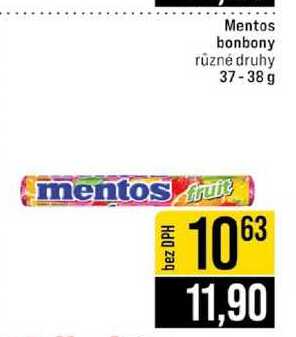 Mentos bonbony různé druhy 37-38 g